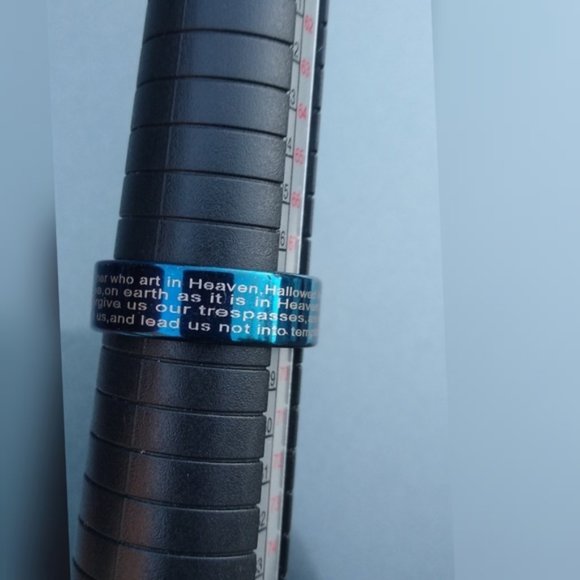 New Stainless steel blue Jesus ring size 13 - Picture 4 of 7